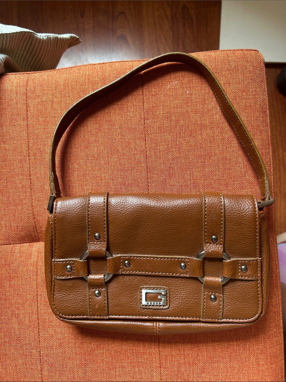 Classic Brown Leather Shoulder Bag - Y2K